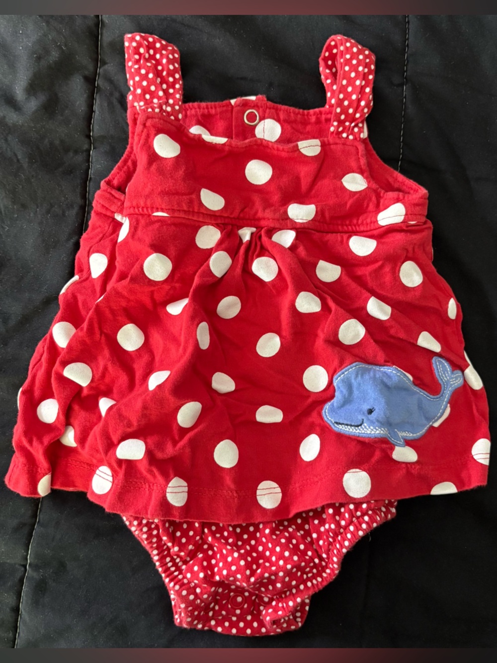 Carter's Red Polka Dot Diaper Cover with Whale Patch